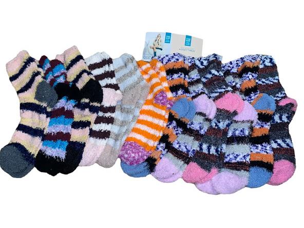 Cozy Socks Women's 12-Pack Comfy Fuzzy Polyester Socks (Size One Size) NWT