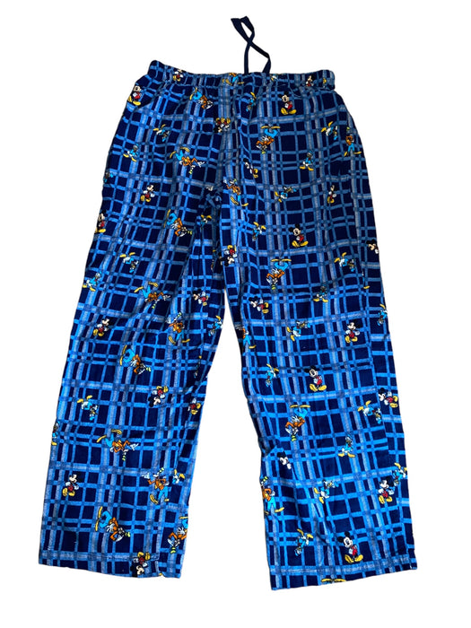 Disney Mickey Mouse Men's Draw String Fleece Plaid Lounge Pants Blue  (Size: L)