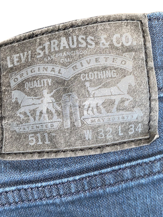 Levi's 511 Men's Slim Fit Flex Dark Wash Jeans Black (Size: 32 x 34)