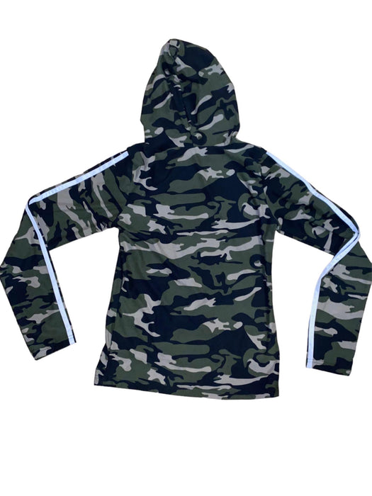 Women's Camouflage Long Sleeve Stretch Crop Top Hoodie (Size: Small)