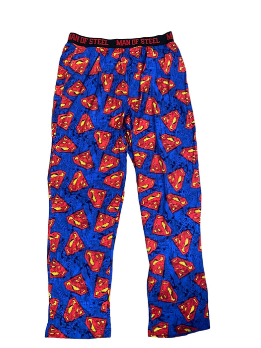 Superman Man of Steel Sleepwear Men's Loose Fit Lounge Pants Blue/Red (Size: M)