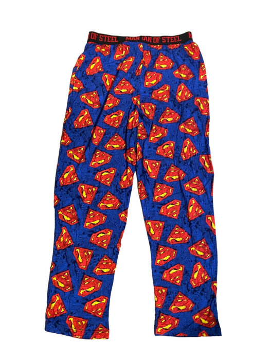 Superman Man of Steel Sleepwear Men's Loose Fit Lounge Pants Blue/Red (Size: M)