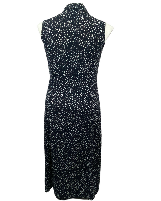 Studio I Women's Blue Polka Dot Sleeveless Button Up Dress (Size: 12)