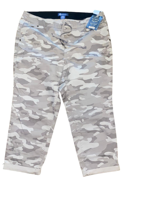 Democracy Women's High Rise Relaxed Fit Drawstring Camo Pants (Size: 20W ) NWT