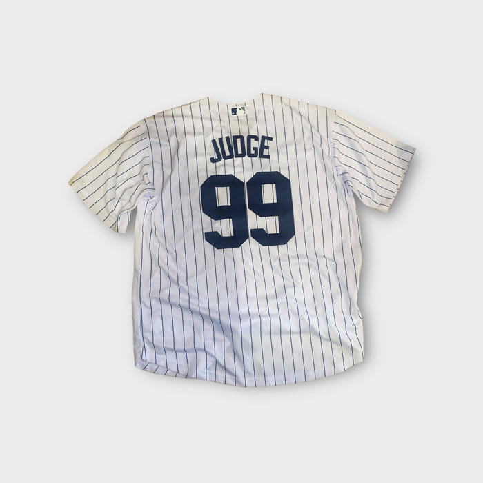 New York Yankees MLB Majestic Embroidered #99 Judge Jersey White (Size: 2XL)