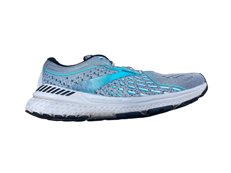 Brooks Adrenaline GTS 21 Grey Blue Running Shoes Women's (Size: 9.5) 1203291B182