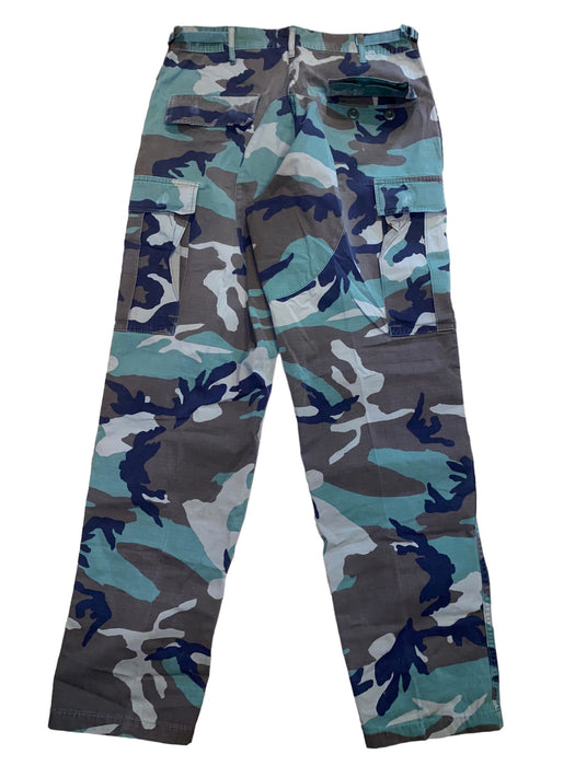 US Military Vintage Woodland BDU Ripstop Camouflage Trousers (Size: Med-Long)