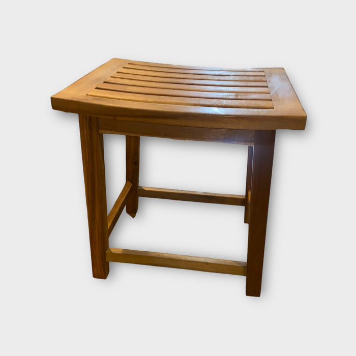 Villa Acacia 18" Wood Shower Stool with Slat Top Local