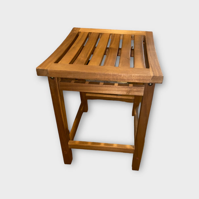 Villa Acacia 18" Wood Shower Stool with Slat Top Local