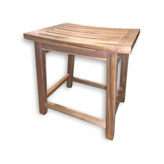 Villa Acacia 18" Wood Shower Stool with Slat Top Local