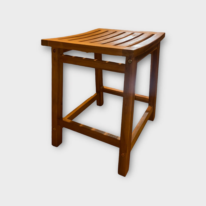 Villa Acacia 18" Wood Shower Stool with Slat Top Local