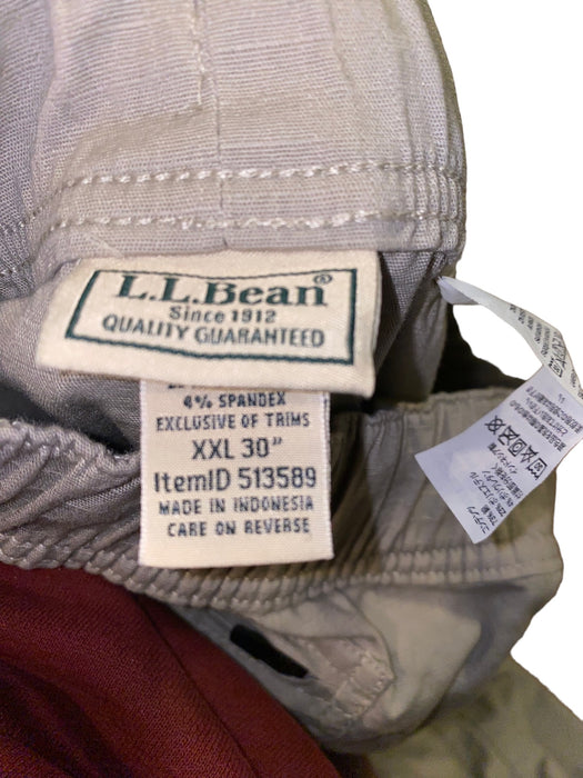 L.L. Bean Men's Drawstring Elastic Waist Ripstop Pants Gray (Size: XXL x 30)