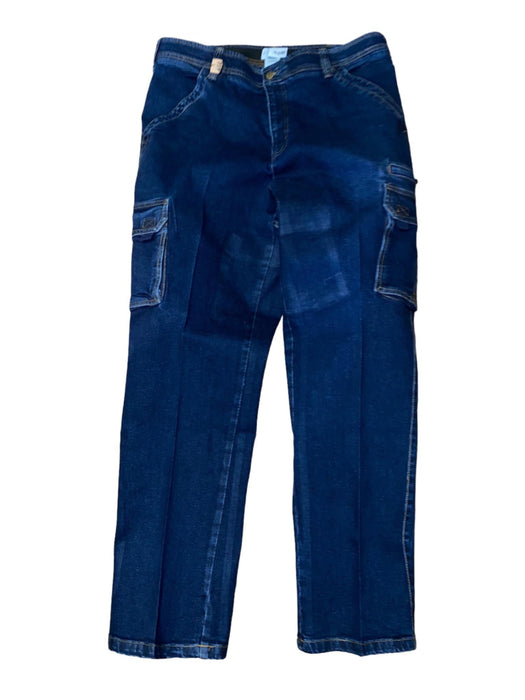 John Blair Men's Comfort Waist Cargo Denim Stretch Jeans Blue (Size: 38 x 34)