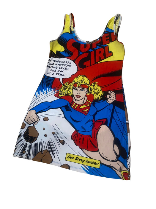 SuperGirl Womens Graphic Design Tank Top Sleep Wear Dress (Size: 7/9)