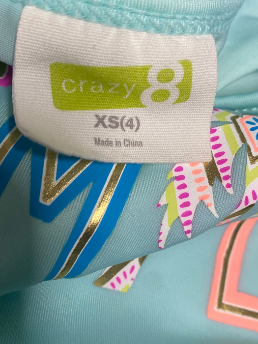 Crazy 8 Girls "Smile" Swim Top Turquoise (Size: XS/4)