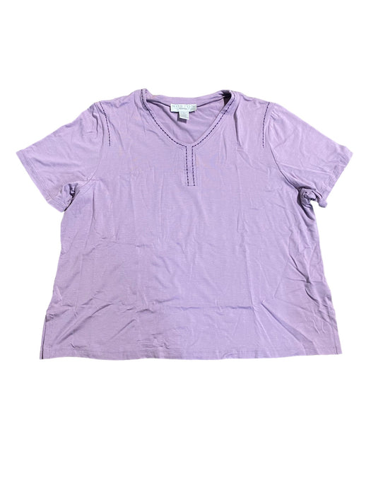 Norton Women's Studio Short Sleeve Stretch Top  Purple (Plus Size: 3X)