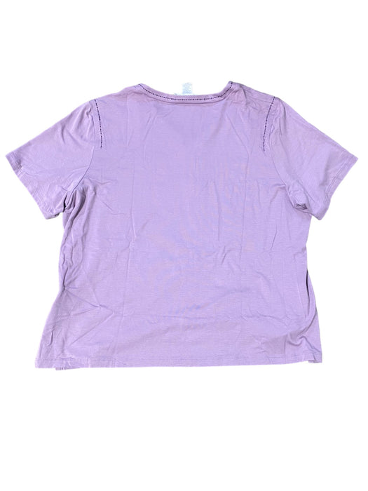 Norton Women's Studio Short Sleeve Stretch Top  Purple (Plus Size: 3X)