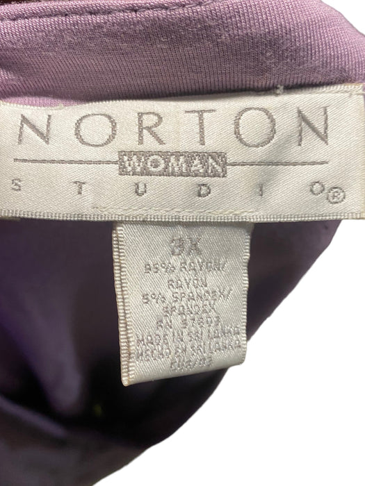 Norton Women's Studio Short Sleeve Stretch Top  Purple (Plus Size: 3X)