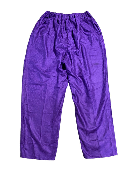 Women's Handmade Elastic Waist Pants Purple (Size: Large / 38 Waist)