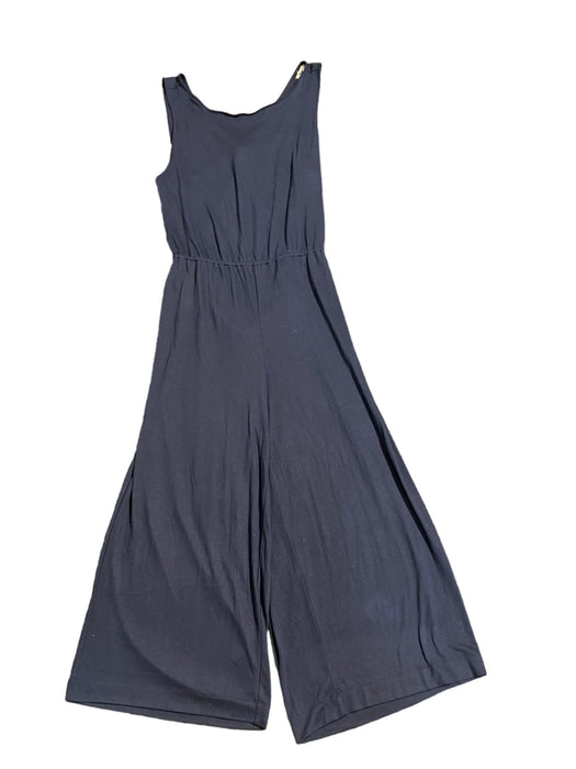 Women's Tie Front Wide Leg Stretch JumpSuit / Romper  Navy (Plus Size: XXL)