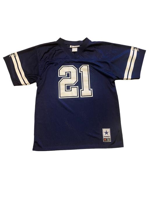 Dallas Cowboys NFL #21 Elliott Replica Women Jersey Blue (Size: XL)