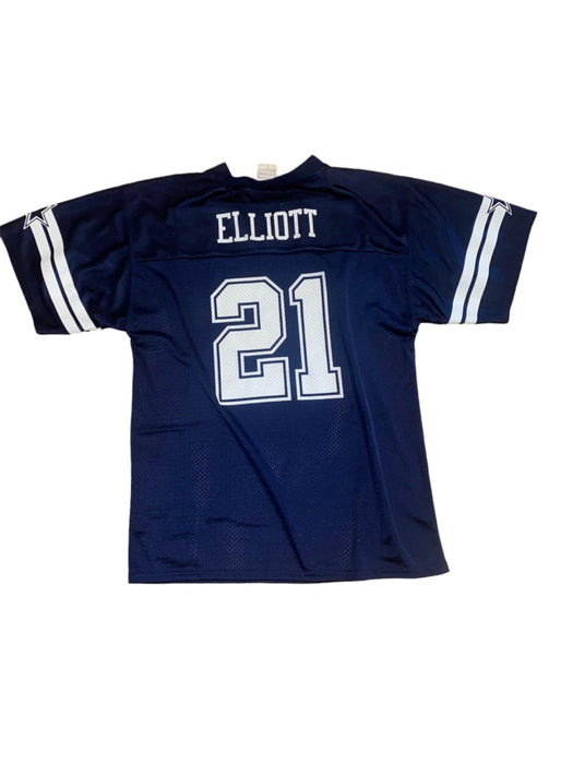 Dallas Cowboys NFL #21 Elliott Replica Women Jersey Blue (Size: XL)