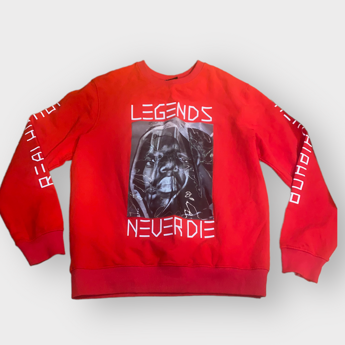 SMW Runs The World Men's Hip Hop Tupac / Biggie Legends Sweater Red (Size: 2XL)