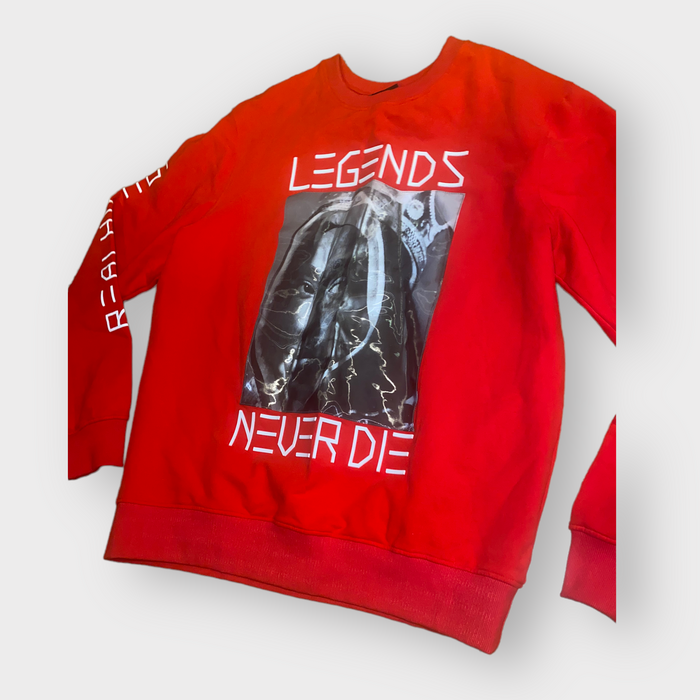 SMW Runs The World Men's Hip Hop Tupac / Biggie Legends Sweater Red (Size: 2XL)