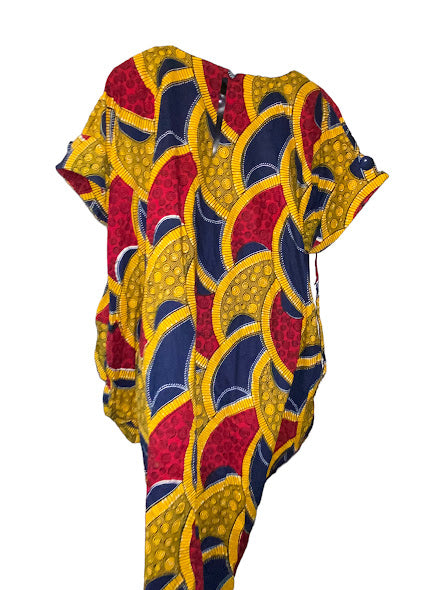 African Print Women's Kaftan Tunic & Elastic High Waist Harlem Pants Set (2 PC)