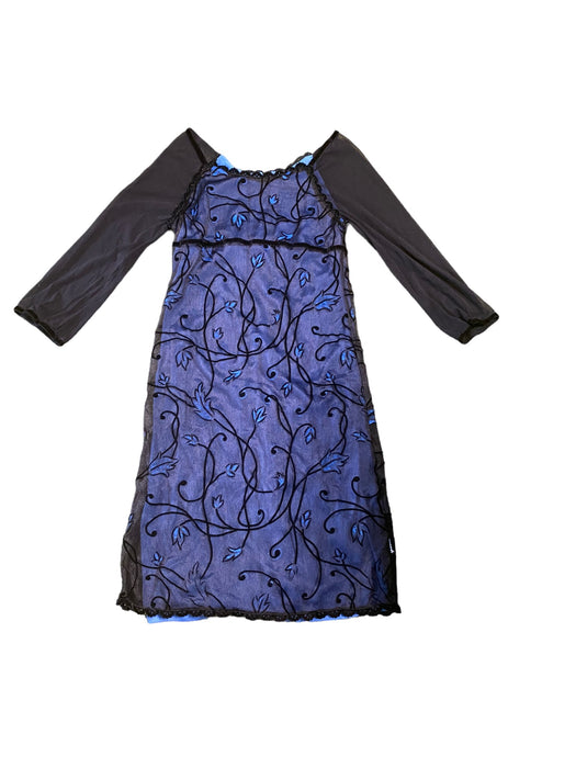 Guess Girls Nylon Sheer Midi Dress Black/Blue (Size: 14)