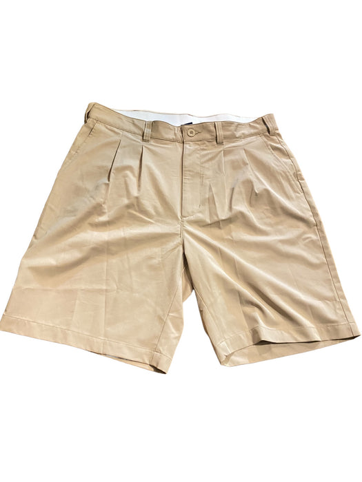 Reebok Golf Men's Comfort Waist Pleated Flex Shorts Beige (Size: 38 x 9)