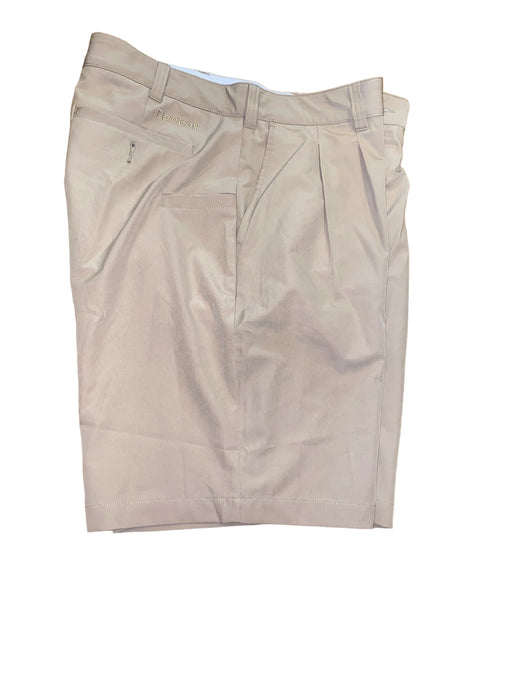 Reebok Golf Men's Comfort Waist Pleated Flex Shorts Beige (Size: 38 x 9)