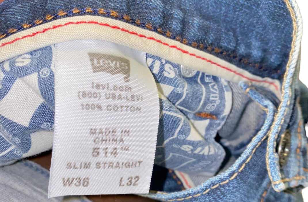 Levi's 514 Men's Original Slim Straight Fit Jeans Blue (Size: 36 x 31)