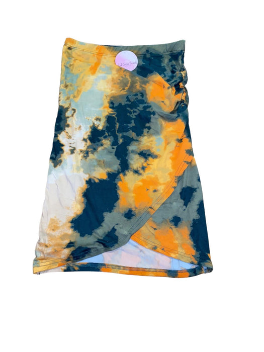 Full Circle Trends Women's Green/Orange Tie Dye Fitted Skirt (Size: L) NWT