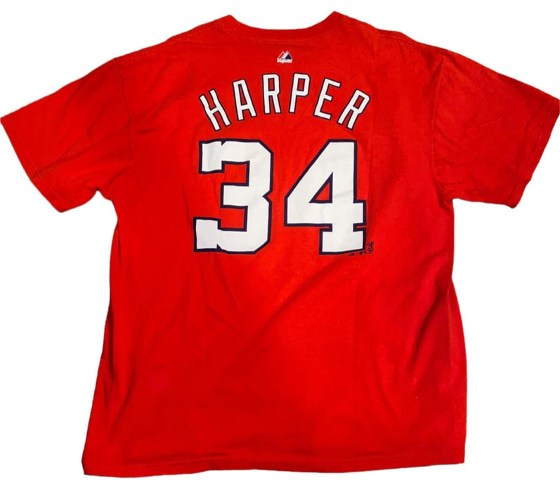 Washington Nationals MLB Majestic Men's #34 Harper T-Shirt Jersey (Size: XL)