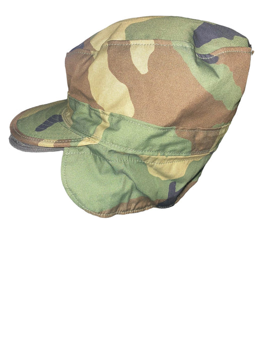 US Military Woodland BDU Hat Insulated Cold Weather w/ Earmuffs (Size: 7)