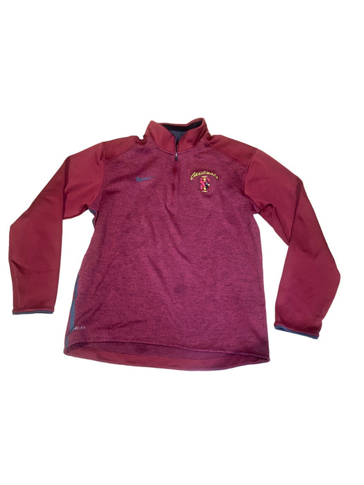 Cardinals Men's Nike Dri-fit Quarter Zip Long Sleeve Pullover Burgundy (Size: M)