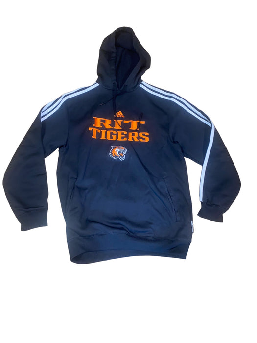 Rochester Institute Tagers NCAA Embroidered Adidas Hoodie Black (Size: M)