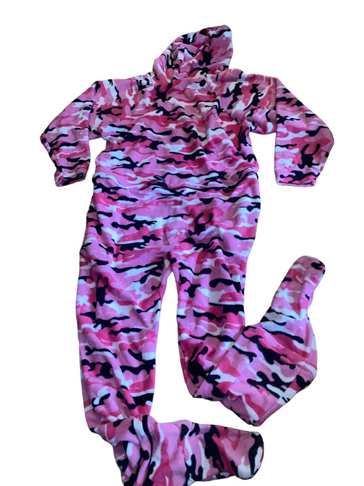 Forever Lazy Camo Hoodie Footsie Fleece One Piece Pink (Size: XXL) NWT