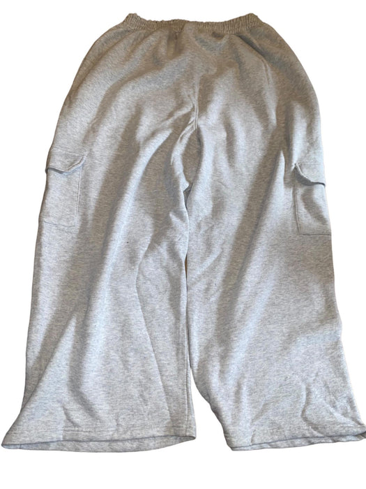 Pretty Little Thing Women's Elastic Waist Wide Leg Sweat Pants Gray (Size: 18)