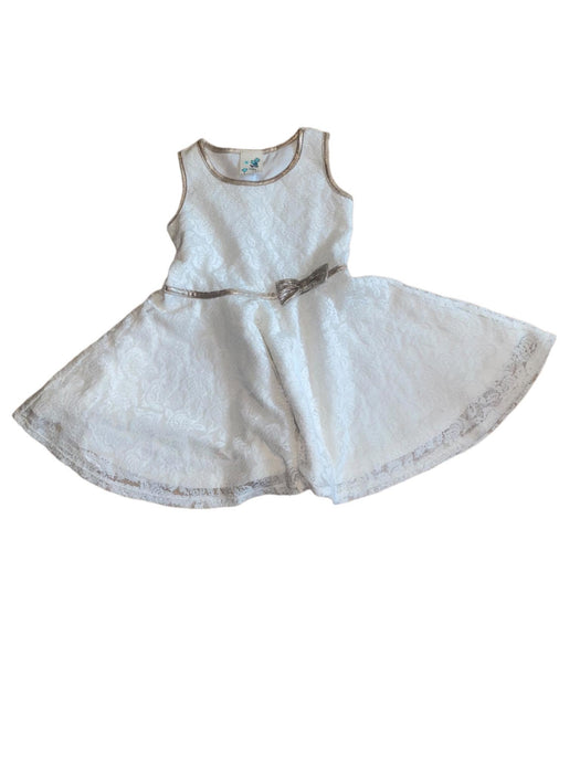 Lily Bleu Girl Sleeveless Cream Lace A-Line Dress (Size: 4)