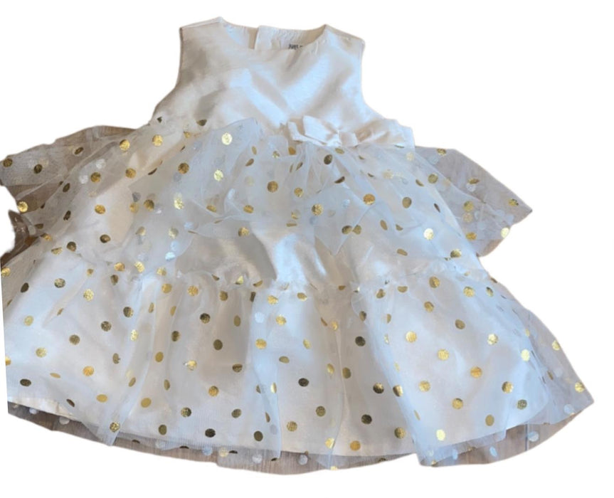 Just One You by Carter's Sleeveless Cream & Gold Polk dot Dress (Size: 12M)