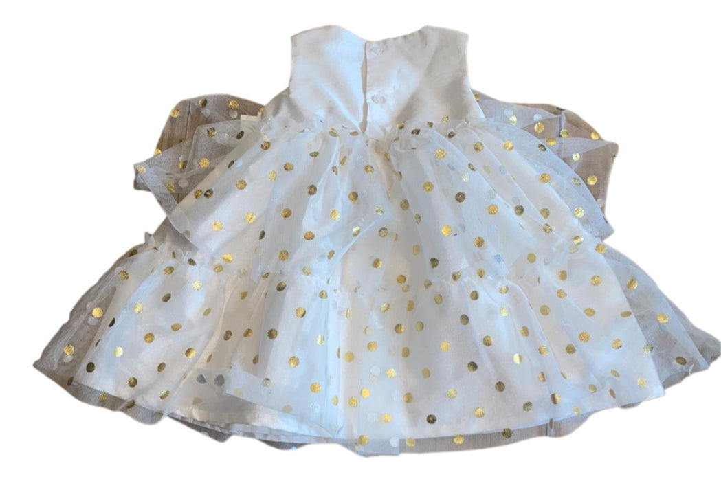 Just One You by Carter's Sleeveless Cream & Gold Polk dot Dress (Size: 12M)