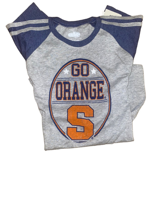 Syracuse NCAA Women's Graphic Print Reglan T-shirt Gray/Blue (Size: XL) NWT