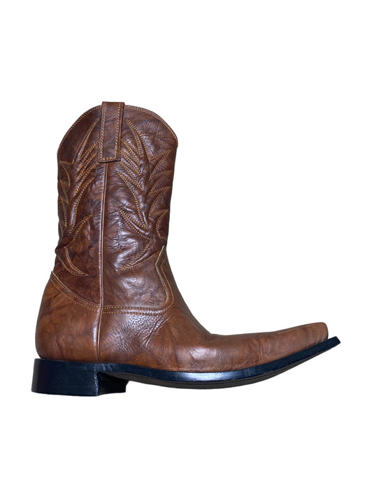 Calzado Figueroa Brown Leather Western Cowboys Boots Men's (Sz: 8.5) 8946 4341