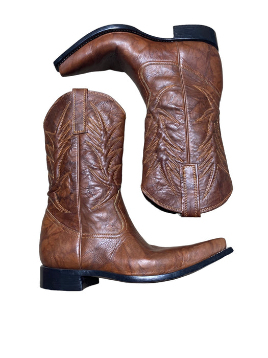 Calzado Figueroa Brown Leather Western Cowboys Boots Men's (Sz: 8.5) 8946 4341