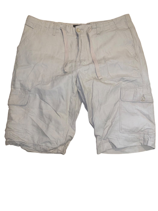 Sean John Mens Linen Drawstring Cargo Shorts Beige (Size: 40  X 15)