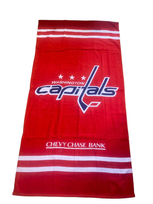 Washington Capitals NHL Chevy Case Bank Beach Towel Red/Blue (Size: 30 x 60) NWT