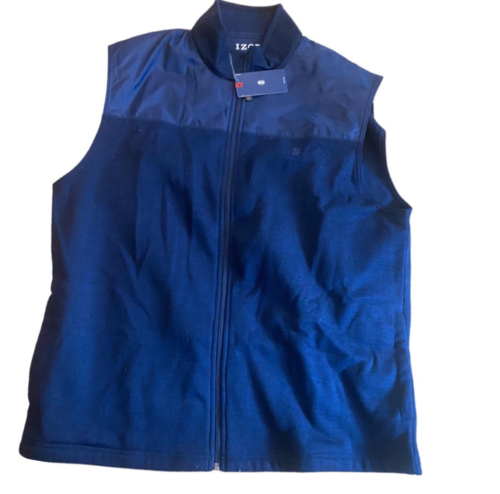 IZOD Men's Sleeveless Full-Zip Vest Jacket Navy Blue (Size: XL) NWT