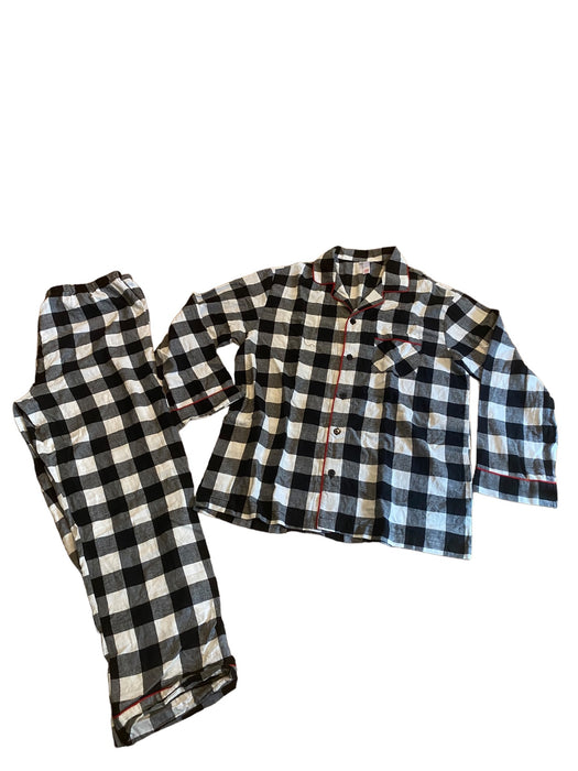 Wondershop Men's Plaid Fleece 2 Piece Pajamas Set Black/White (Size: Large)